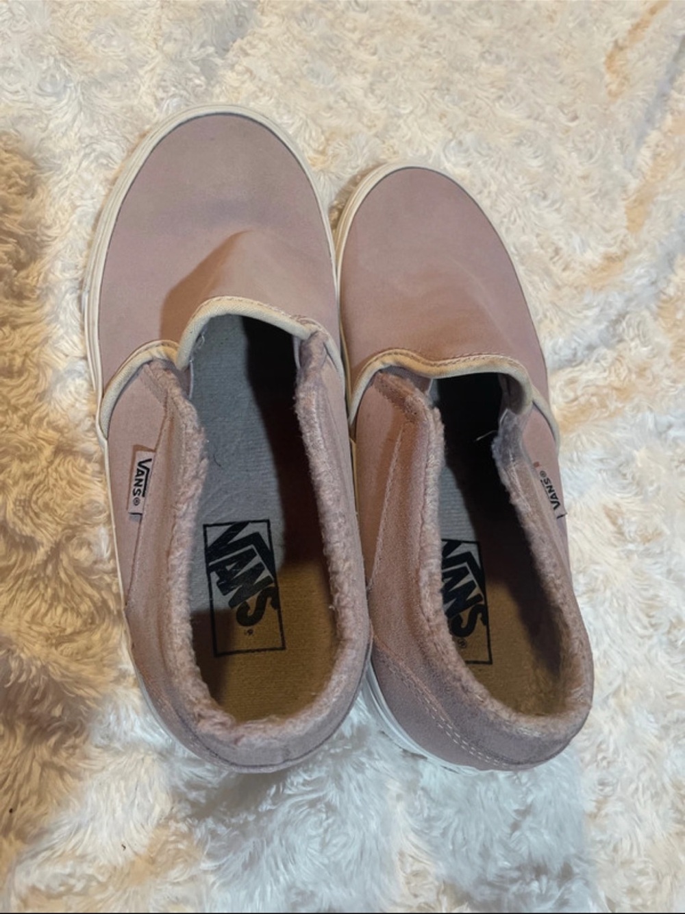 Vans women’s Slip-On Sneakers in Dusty Pink